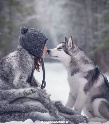 عکس گرگ و دختر wolf and girl