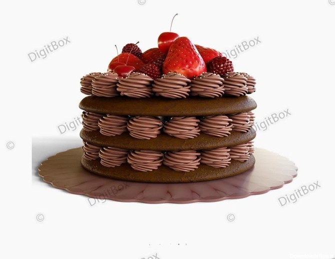 عکس کیک شکلاتی با توت فرنگی - دیجیت باکس - DigitBox