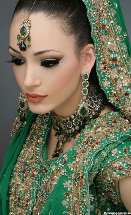 مدل لباس هندی رنگ سبز