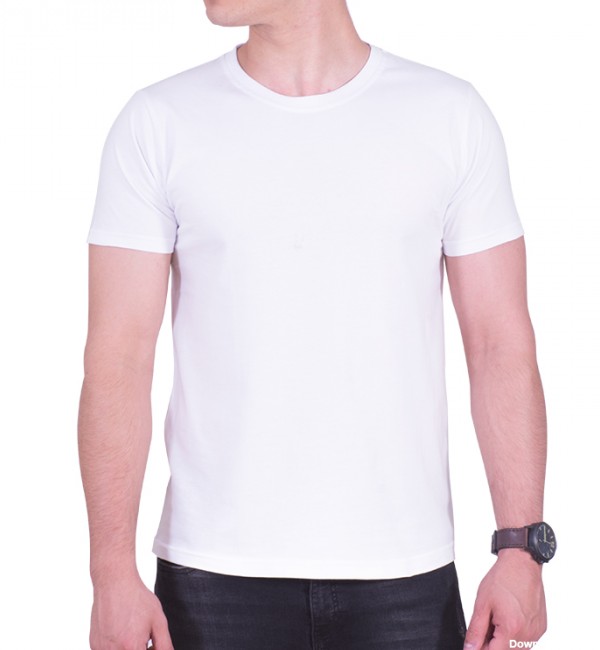 تیشرت ساده پنبه ای مردانه سفید - ایران پوشاک