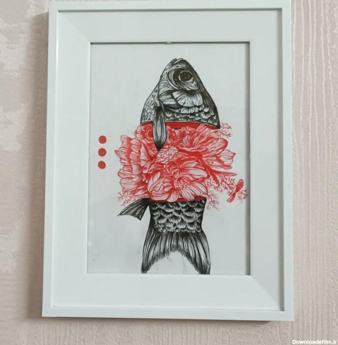 عکس نقاشی ماهی رنگ شده