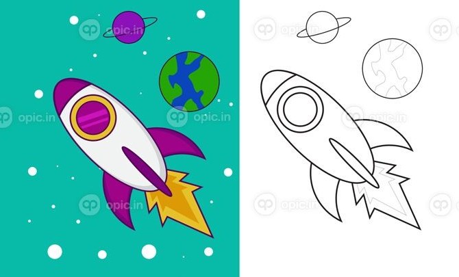 دانلود وکتور تصویر موشک فضایی مناسب برای لباس بازی کودکان ...