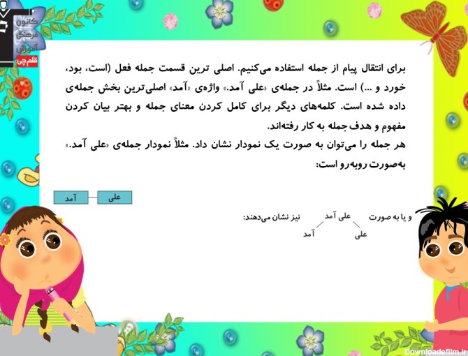 نکات دانش زبانی درس دهم فارسی چهارم دبستان(باغچه‌ی اطفال)