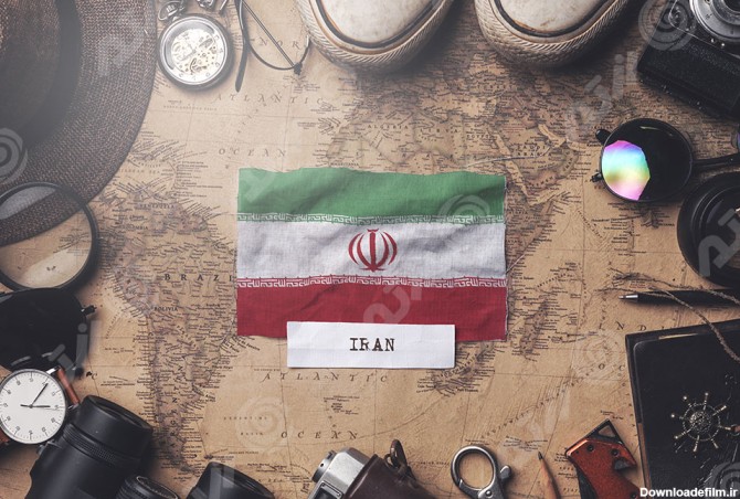عکس پرچم ایران روی نقشه جهان با کیفیت فوق العاده بالا از نمای ...