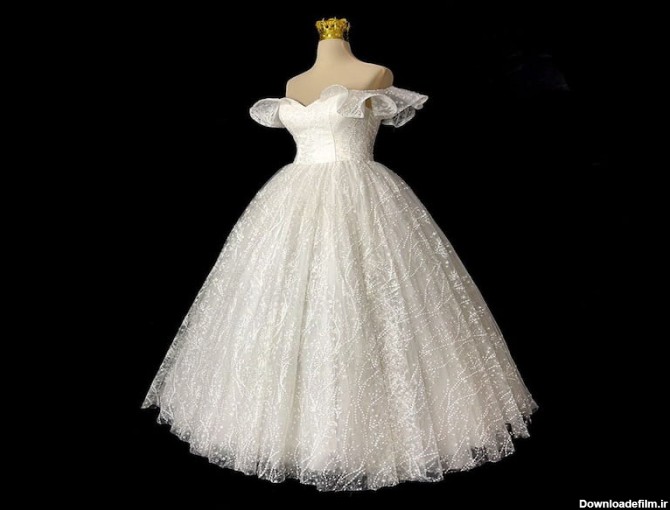 لباس عروس کوتاه با تور بلند