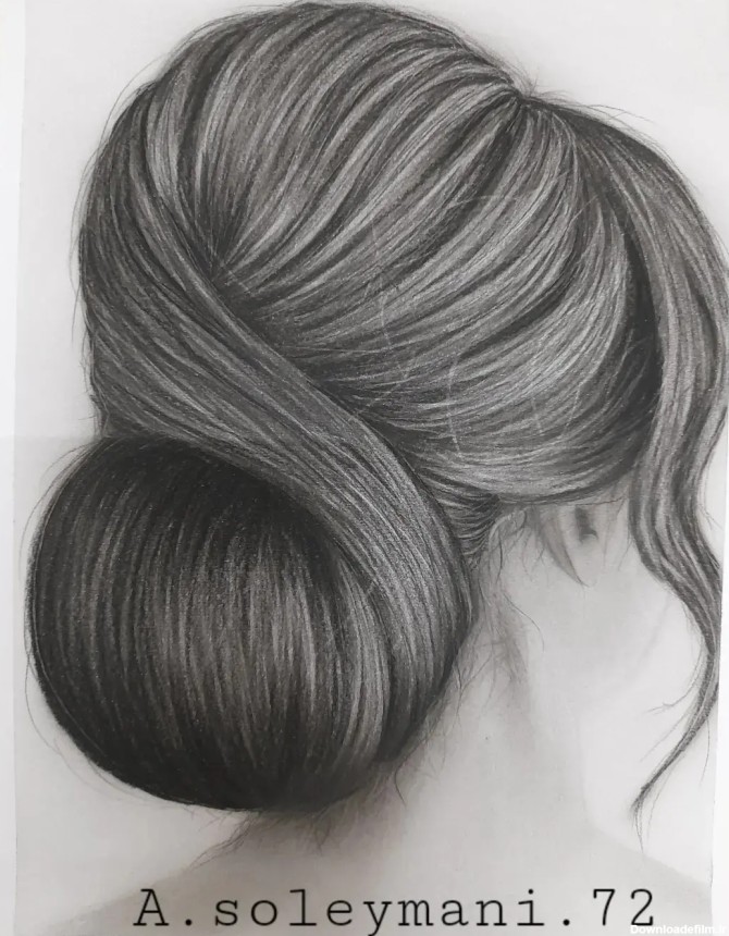 طراحی بافت مو 🌹تکنیک:سیاه قلم سبک:هایپررئال - عکس ویسگون