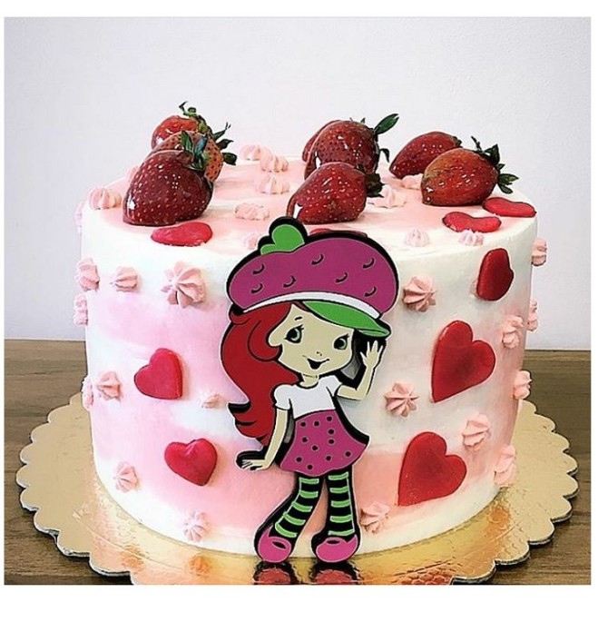 قیمت و خرید تاپر تزیین کیک به گز مدل دختر توت فرنگی کد 031
