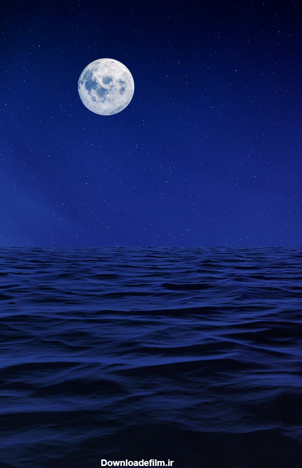 عکس با کیفیت ماه و دریا