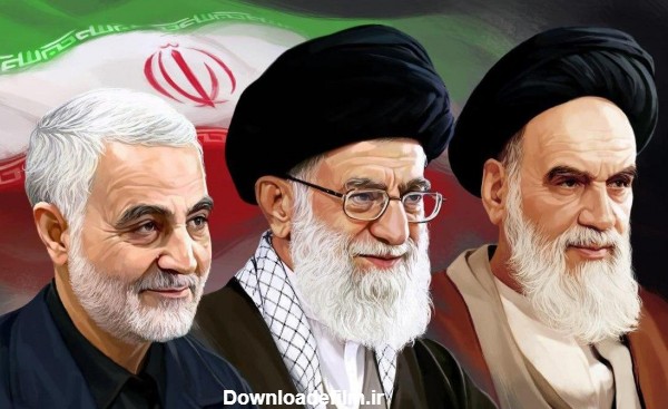 عکس سردار سلیمانی با رهبر و امام خمینی - عکس نودی
