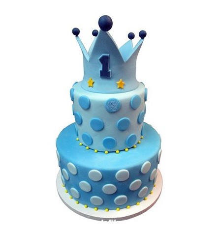 کیک تولد بچگانه - کیک تولد یکسالگی تاج شاهزاده | کیک آف
