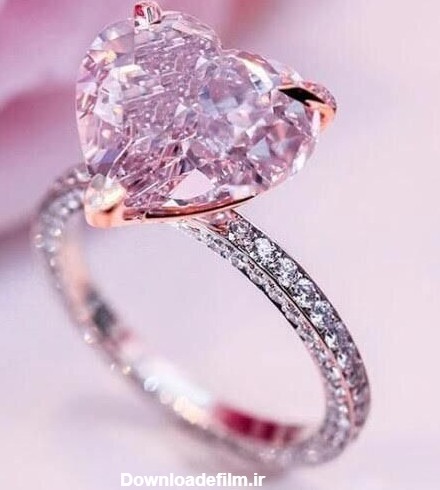 10 مدل حلقه عروسی الماس صورتی