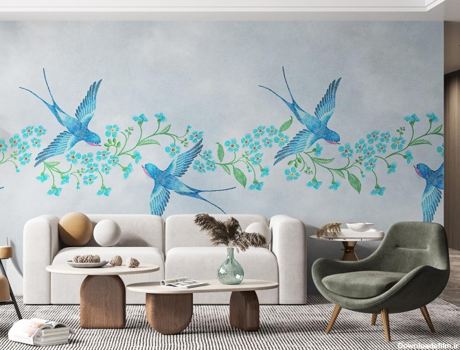 کاغذ دیواری طرح پرنده W10157500 - خرید با قیمت مناسب - والینو