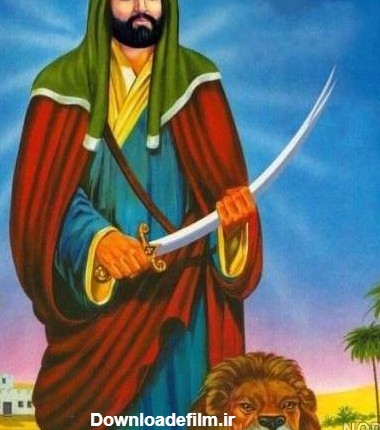 عکس حضرت علی با شیر و شمشیر
