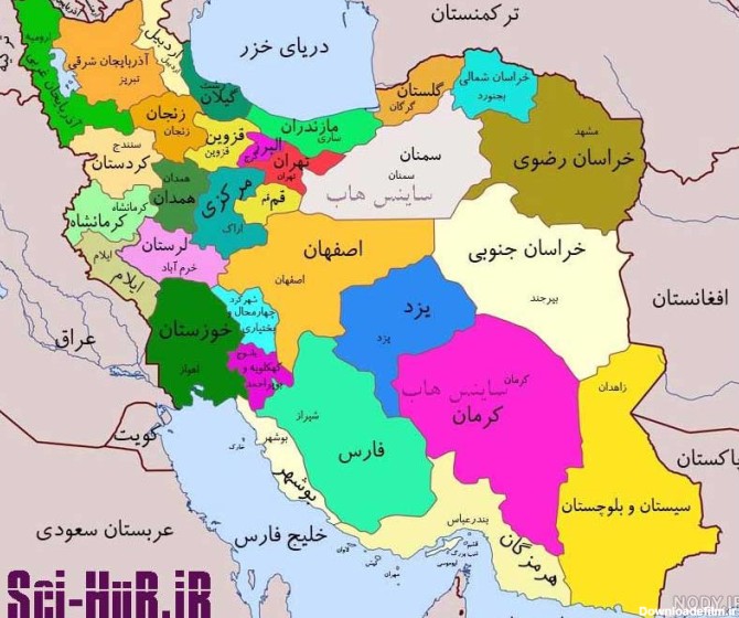 عکس نقشه ایران و همسایه هایش - عکس نودی