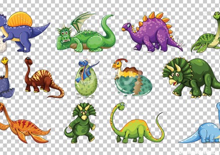Borchin-ir-different-type-of-dinosaurs-png-files وکتور دایناسورهای مختلف۲