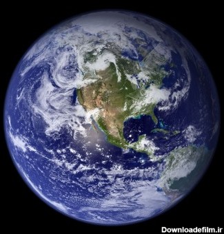 عکس زمینه سیاره آبی زمین در فضا