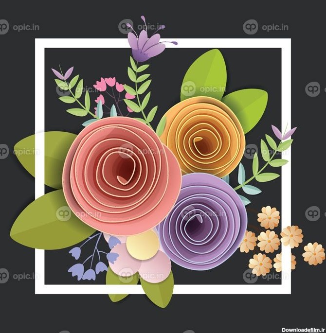 دانلود وکتور و تصویر طرح کاردستی گل کاغذی بهار پاییز عروسی و جشن ...