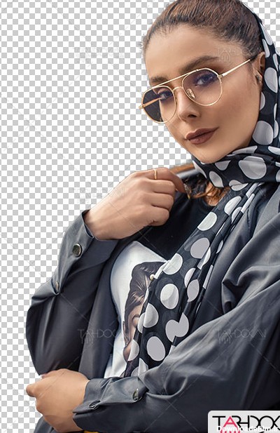 عکس مدل دختر ایرانی PNG با حجاب مانتو و شال