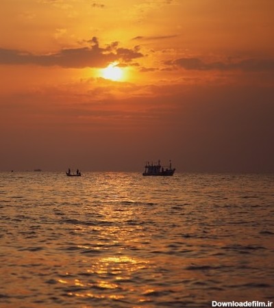 عکس غروب آفتاب دریا