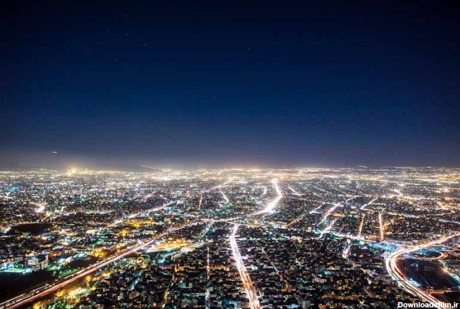 عکس شهر تهران در شب | تیک طرح مرجع گرافیک ایران