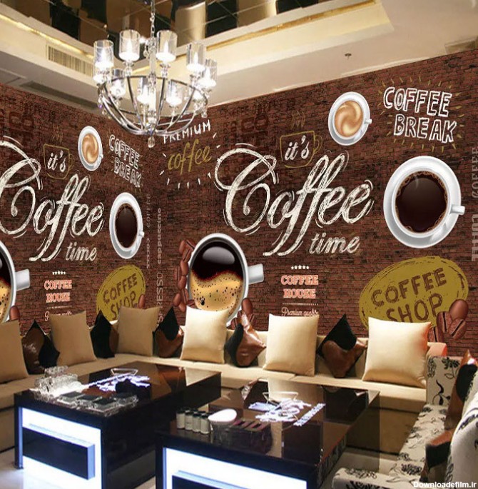 قیمت و خرید پوستر دیواری سه بعدی مدل فنجان قهوه مناسب کافی شاپ ها ...