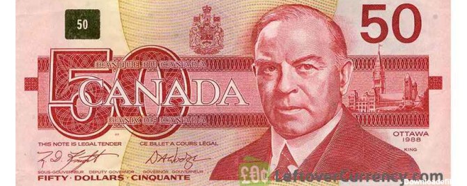 قیمت دلار کانادا - 50 دلار کانادا