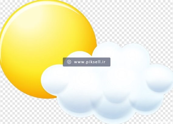 تصویر دوربری شده ابر و خورشید و هوای نیمه ابری