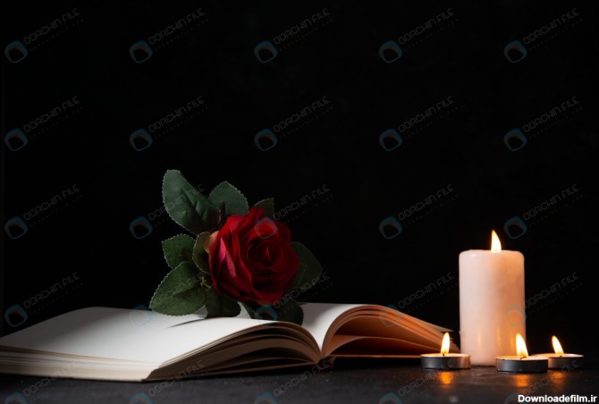 عکس شمع و گل با پس زمینه مشکی - مرجع دانلود فایلهای دیجیتالی