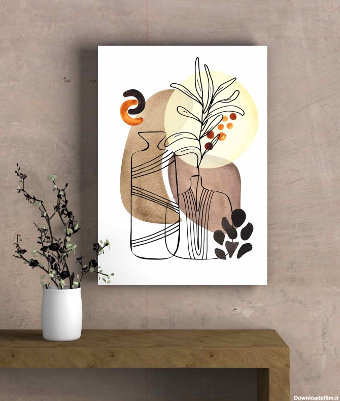 تابلو عکس مینیمال طراحی خطی گلدان - فروشگاه ایده هنر | خرید ...