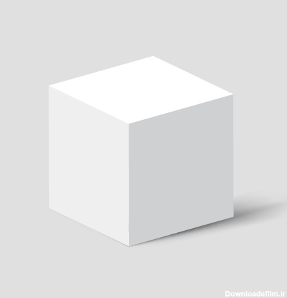 وکتور مکعب سفید سه بعدی واقعی رایگان 1