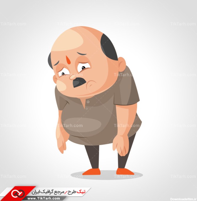دانلود طرح لایه باز مرد ناراحت کارتونی | تیک طرح مرجع گرافیک ایران