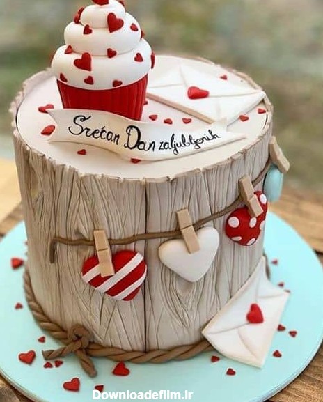 عکس کیک تولد عاشقانه دونفره