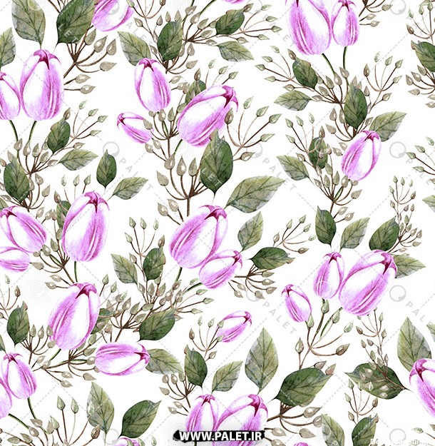تصویر استاک گل های لاله بنفش با طراحی زیبا - فایل استاک پترن ...