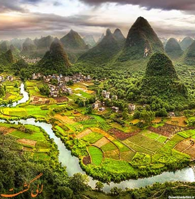 شهر یانگشو چین با زیباترین طبیعت گردشگری و رودخانه لی در چین