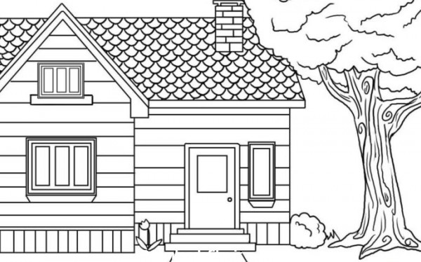 نقاشی خانه کودکانه ساده و زیبا (خانه ویلایی، آپارتمانی و کعبه)