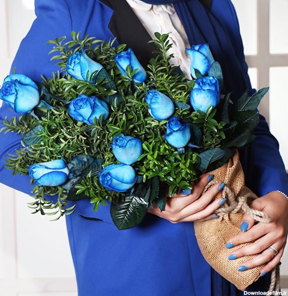 دسته گل رز آبی زیبا | کد 006 – فروشگاه گل طبیعی ارزان