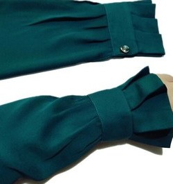 خرید و قیمت ساق دست پرنسسی چین دار یک دکمه مشکی سبز سرمه ای جگری | ترب