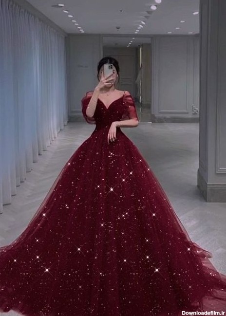 مدل لباس نامزدی پرنسسی قرمز ❤️ پرانا