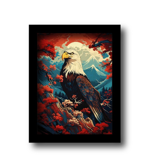قیمت و خرید تابلو مدل پرنده طرح عقاب نقاشی رویایی