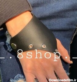 خرید و قیمت دستکش نیمه یک عددی چرم مصنوعی مشکی دستساز (برای یک دست ...
