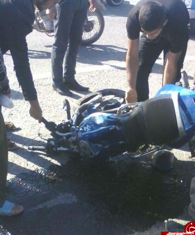 تصادف شدید موتورسیکلت با پژو 206 در محور دزفول - شوشتر + تصاویر