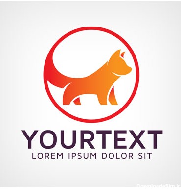 دانلود طرح لایه باز لوگو متن شما مناسب برندینگ با تصویر گربه یا روباه نارنجی ارائه شده با دو فرمت ai و eps