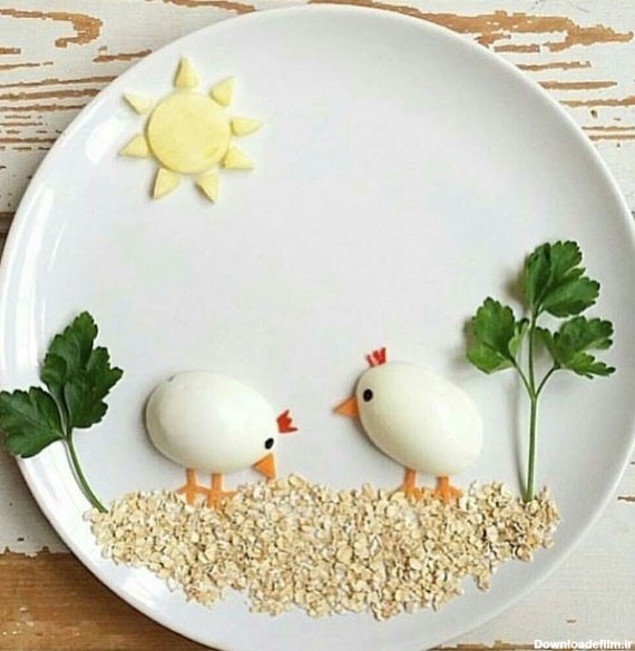 تزیین تخم مرغ آب پز برای مدرسه و صبحانه کودک در منزل