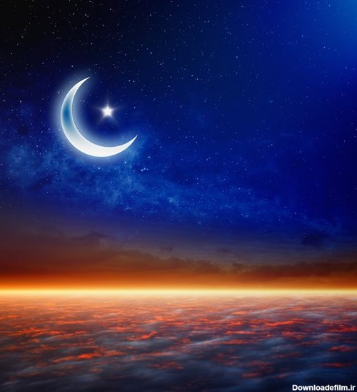 عکس شب و ماه و ستاره