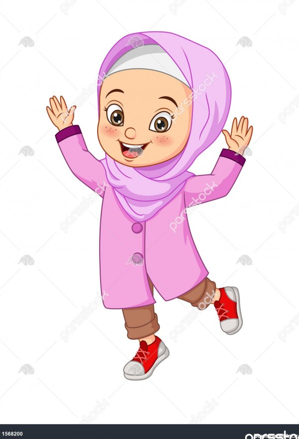 عکس دختر کوچولو با حجاب کارتونی