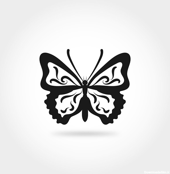 وکتور پروانه سیاه و سفید 4 | وکتورلو