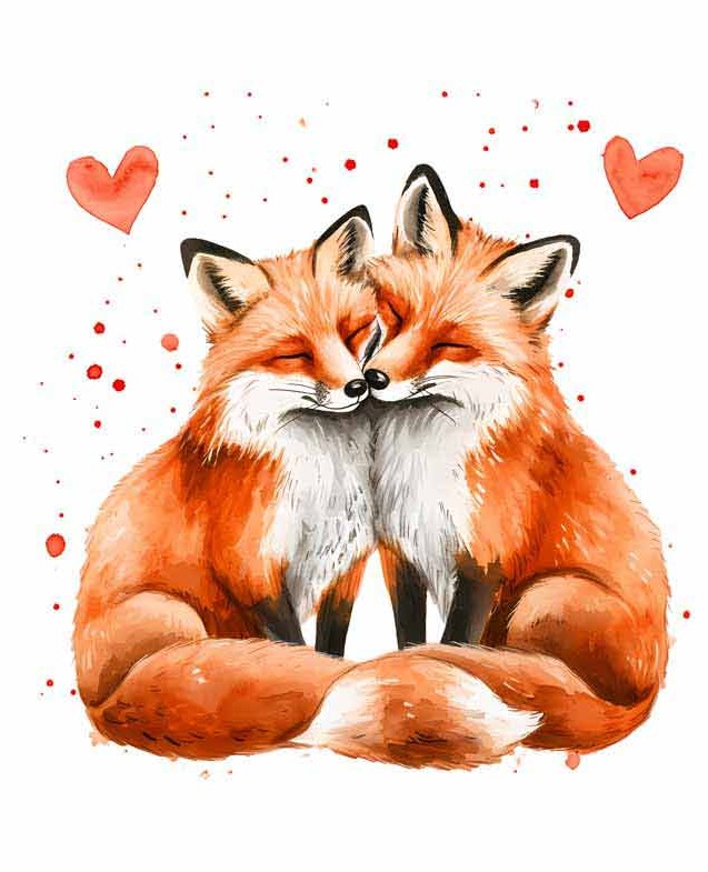 دانلود طرح روباه های کارتونی رمانتیک