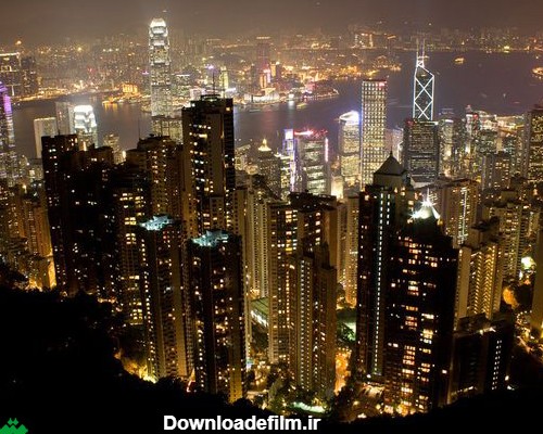 هنگ کنگ در شب - عکس شهر درشب از بالا