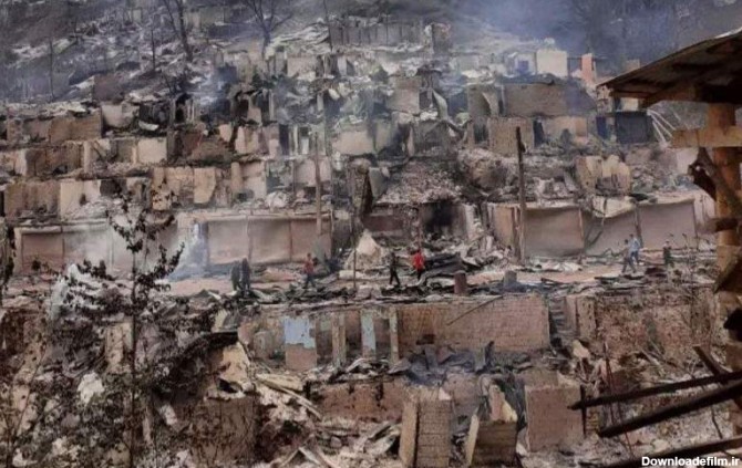 مرکز خاطره‌انگیز گردشگری گیلان به همراه ده‌ها خانه در آتش سوخت