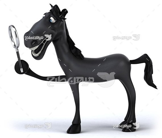 عکس حیوانات تبلیغاتی کاراکتر اسب سیاه